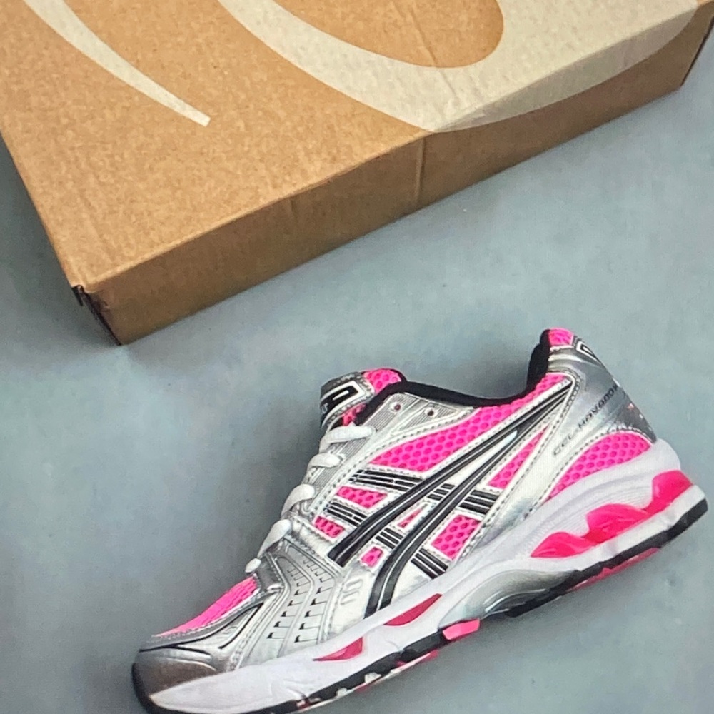 Asics Pink and Silver Athletic Shoes